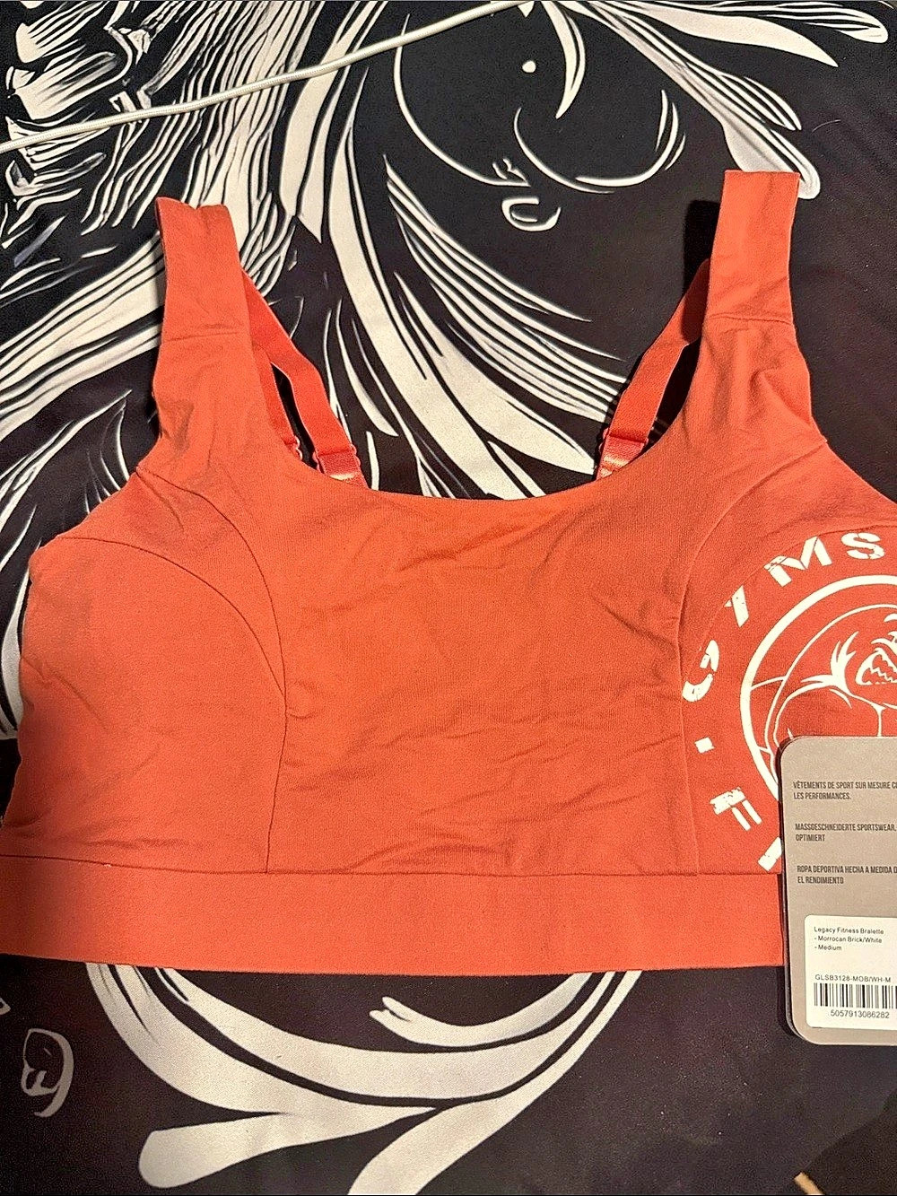 Gymshark Legacy Fitness Bralette Moroccan Brick/White Size Medium NWT